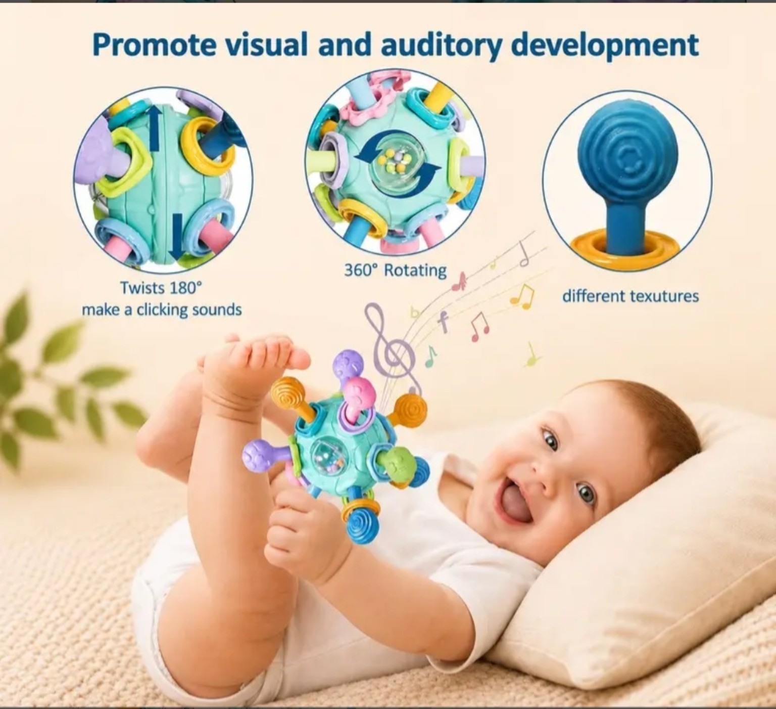 Silicone Multi-Sensory Baby Teething Ball - Image 4