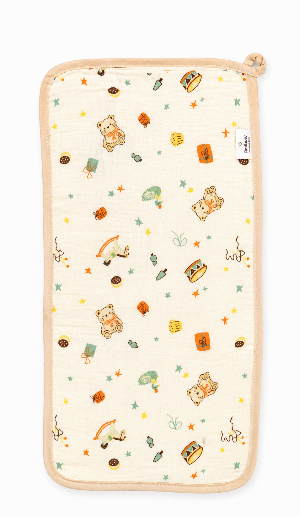 4 Layers Crinkled Muslin Burp Cloth - Pack of 1 (Assorted Design) - Image 5