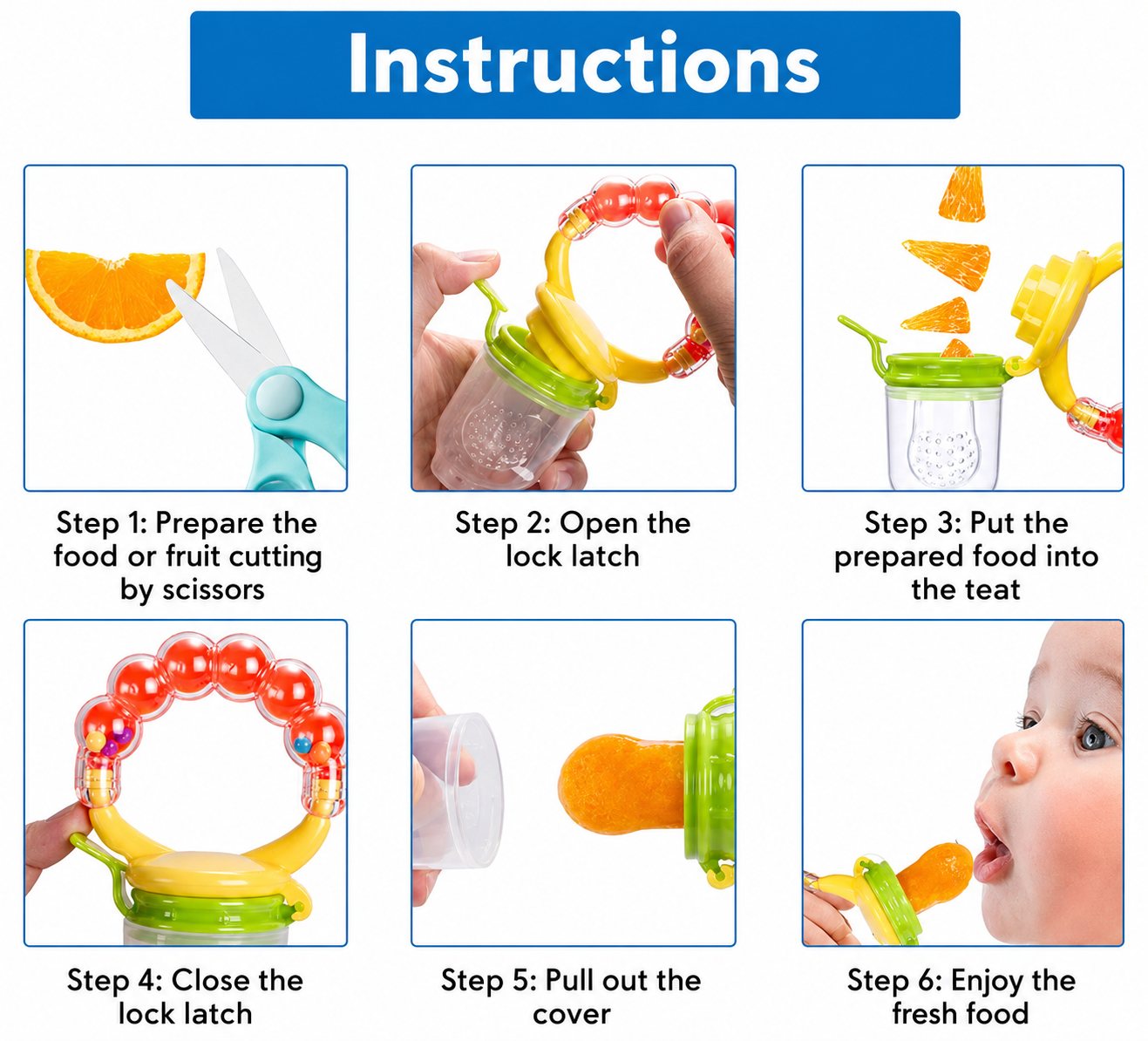 Silicone Rattle Fruit Feeder / Pacifier - Image 3