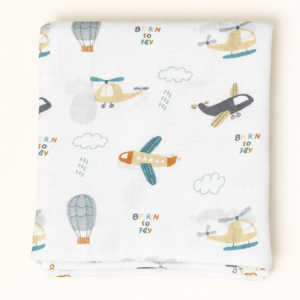 Aircraft Print - Muslin Swaddle - (100*100 cms)