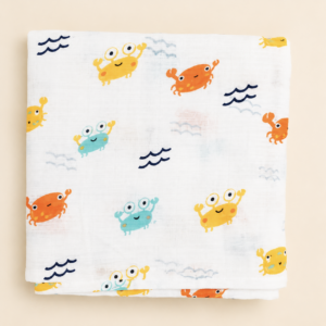 Crab Print - Muslin Swaddle - (100*100 cms)