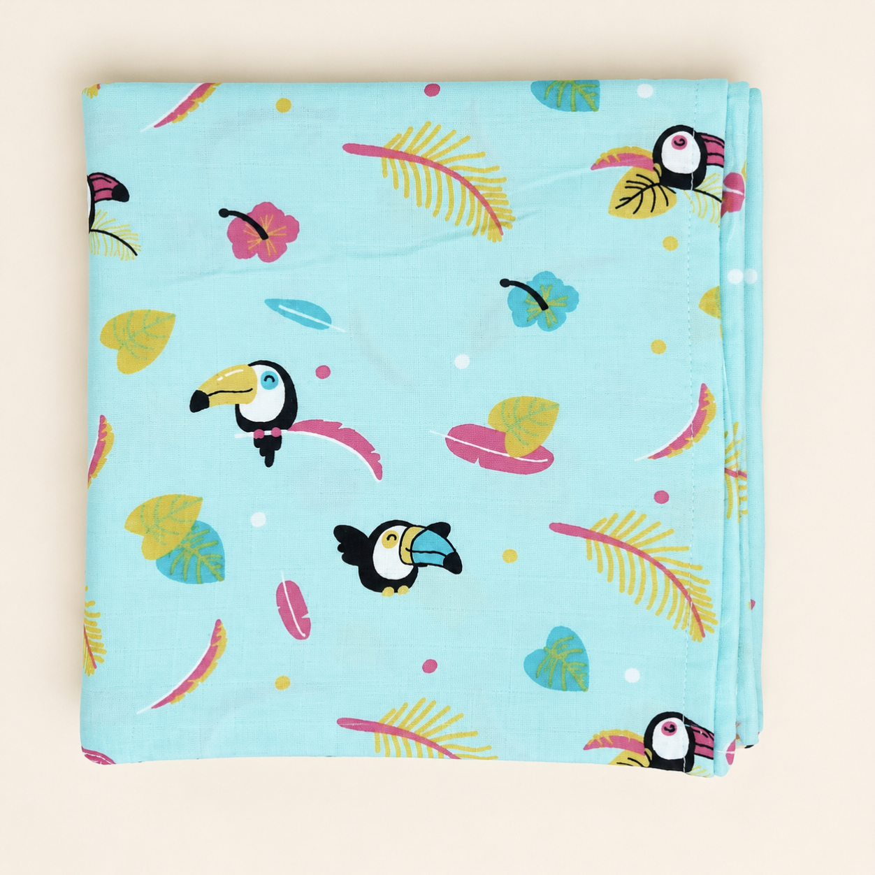 Tropical Toucan Print - Muslin Swaddle - (100*100 cms)